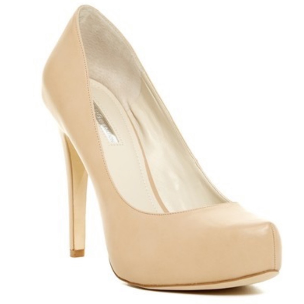 BCBG Satin Nude Pumps